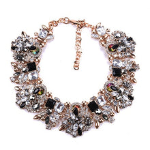 Load image into Gallery viewer, Fatpig Charm Rhinestone Flowers Necklaces Women Fashion Crystal Jewelry Choker Statement Bib Collar Necklace 2018