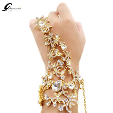 Load image into Gallery viewer, Crystal Bridal Bracelet Gold/Silver Wedding Dress Accessories Hand Chains Bracelets Jewelry bridal Bracelets &amp; Bangles