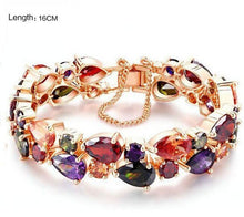 Load image into Gallery viewer, CARSINEL Trendy Charm CZ Bracelet Rose Gold color Mona Lisa Bangle Colorful Friendship Bracelet for Women Jewelry Wholesale