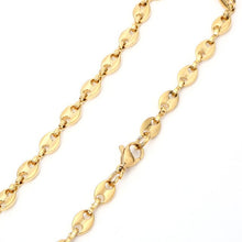 Load image into Gallery viewer, AMGJ Stainless Steel Necklace Chain for Mens Womens Coffee Beans Link Chain Necklace 3~7mm Width Fashion Accessories