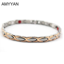 Load image into Gallery viewer, Elegant V Care Blood Pressure Magnetic Bracelet For Women's Fashion Negative Ion Germanium Energy Bracelet 6mm Width