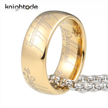 Load image into Gallery viewer, Gold Color Tungsten Lord Of Rings Men Women Tungsten Carbide Ring Polished Finish Dome Band