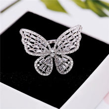 Load image into Gallery viewer, Luxury Butterfly Rings For Women Gold Silver Color Alloy Engagement Wedding Party Female Finger Ring Fashion Jewelry anillos