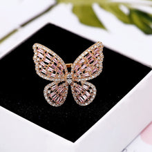Load image into Gallery viewer, Luxury Butterfly Rings For Women Gold Silver Color Alloy Engagement Wedding Party Female Finger Ring Fashion Jewelry anillos