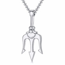 Load image into Gallery viewer, Neptune Trident Pendant Necklace in Stainless Steel for Men Statement Necklaces Sea Lover Gift