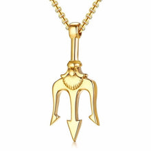 Load image into Gallery viewer, Neptune Trident Pendant Necklace in Stainless Steel for Men Statement Necklaces Sea Lover Gift