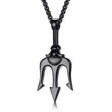 Load image into Gallery viewer, Neptune Trident Pendant Necklace in Stainless Steel for Men Statement Necklaces Sea Lover Gift