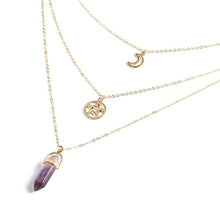 Load image into Gallery viewer, Hot sale Hexagonal Column Quartz Necklaces Pendants Fashion Natural Stone Bullet Pink Crystal Pendant Necklace For Women Jewelry